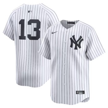 Men's New York Yankees #13 Jazz Chisholm Jr. White Home Limited Player Jersey Men's New York Yankees #13 Jazz Chisholm Jr. White Home Limited Player Jersey