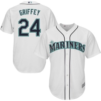 Men's Seattle Mariners #24 Ken Griffey Jr. White Throwback Cooperstown Collection Limited Jersey Men's Seattle Mariners #24 Ken Griffey Jr. White Throwback Cooperstown Collection Limited Jersey