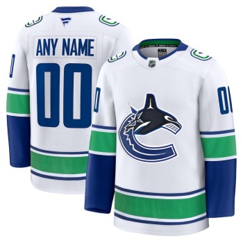Youth Vancouver Canucks White Away Custom Jersey