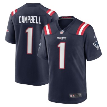 Youth New England Patriots #1 Will Campbell Nike Navy 2025 NFL Draft First Round Pick Game Jersey