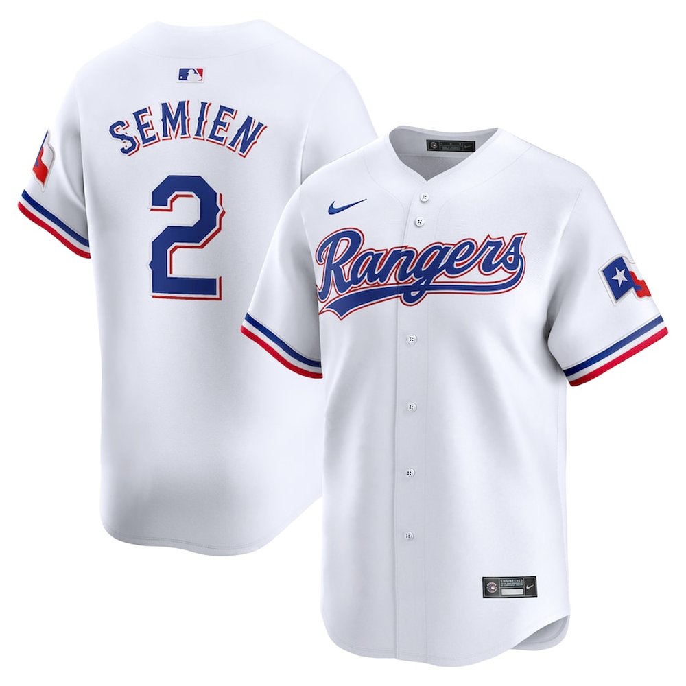 Men's Texas Rangers #2 Marcus Semien White Home Limited Player Jersey Men's Texas Rangers #2 Marcus Semien White Home Limited Player Jersey