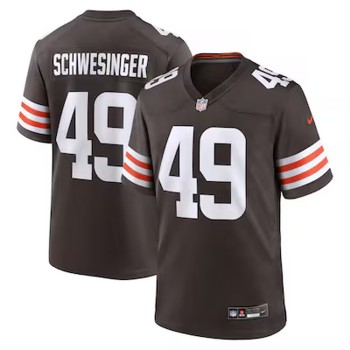 Men's Cleveland Browns #49 Carson Schwesinger Nike Brown 2025 NFL Draft Game Jersey