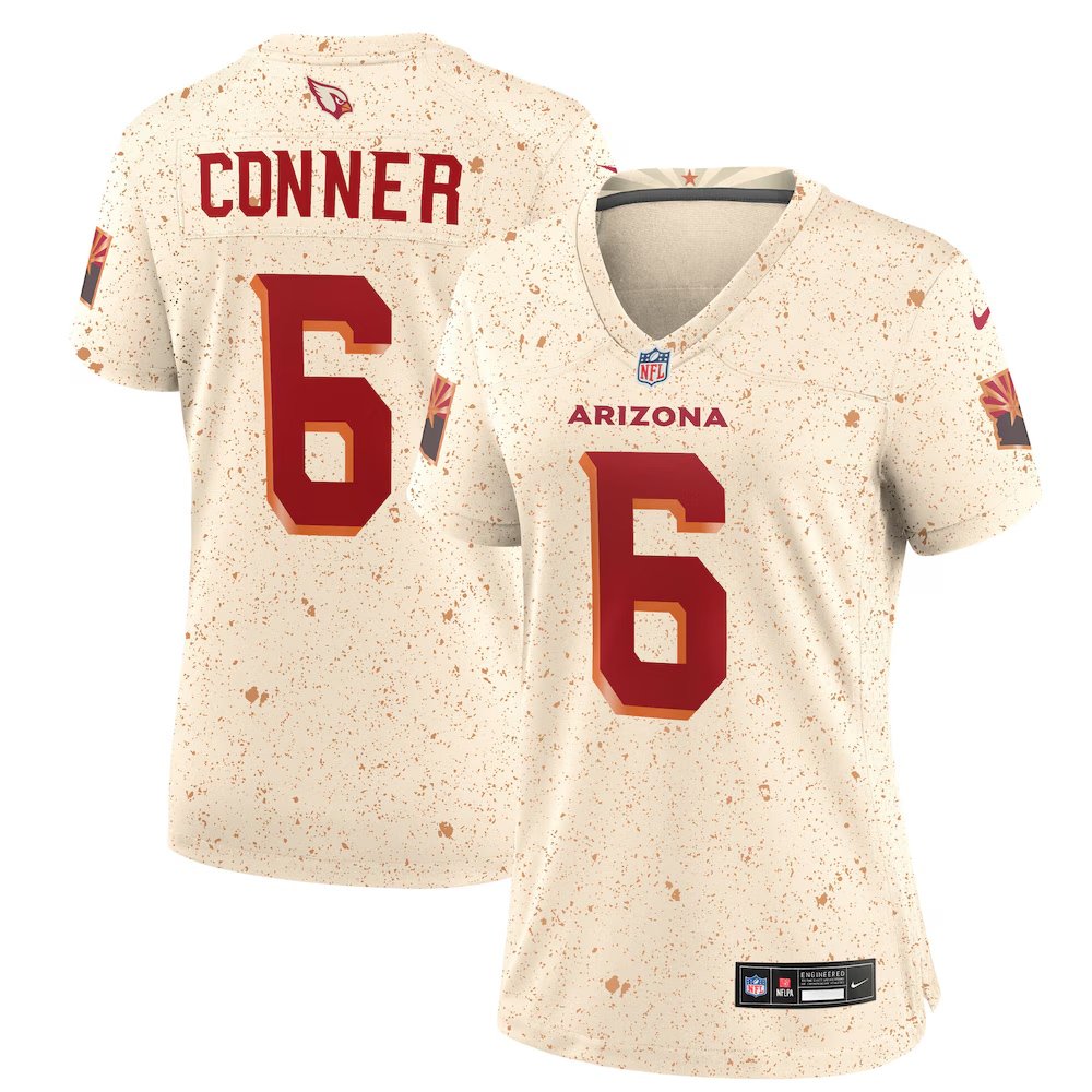 Women's Arizona Cardinals #6 James Conner Cream Rivalries Collection Game Jersey Women's Arizona Cardinals #6 James Conner Cream Rivalries Collection Game Jersey