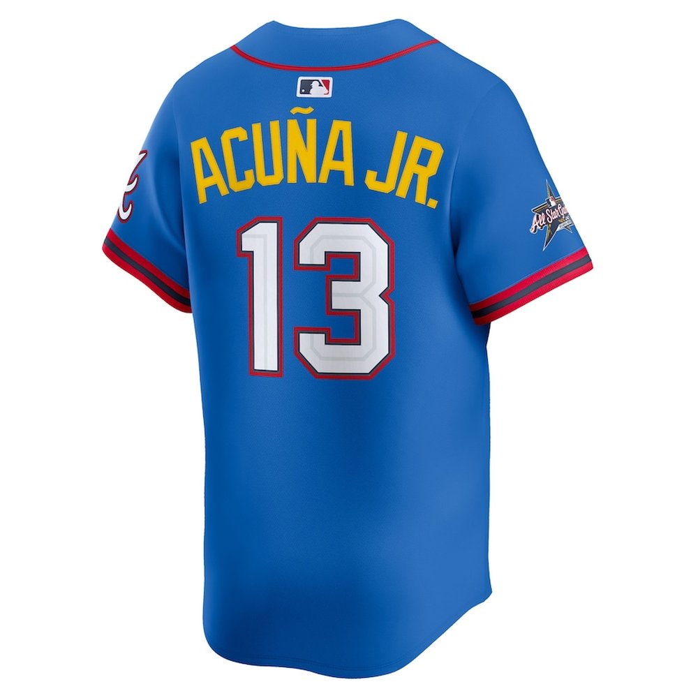 Youth National League #13 Ronald Acuna Jr. Nike Blue 2025 All-Star Edition Limited Player Jersey
