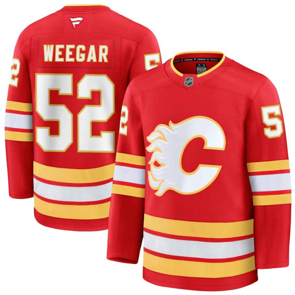 Youth Calgary Flames #52 MacKenzie Weegar Red Home Jersey