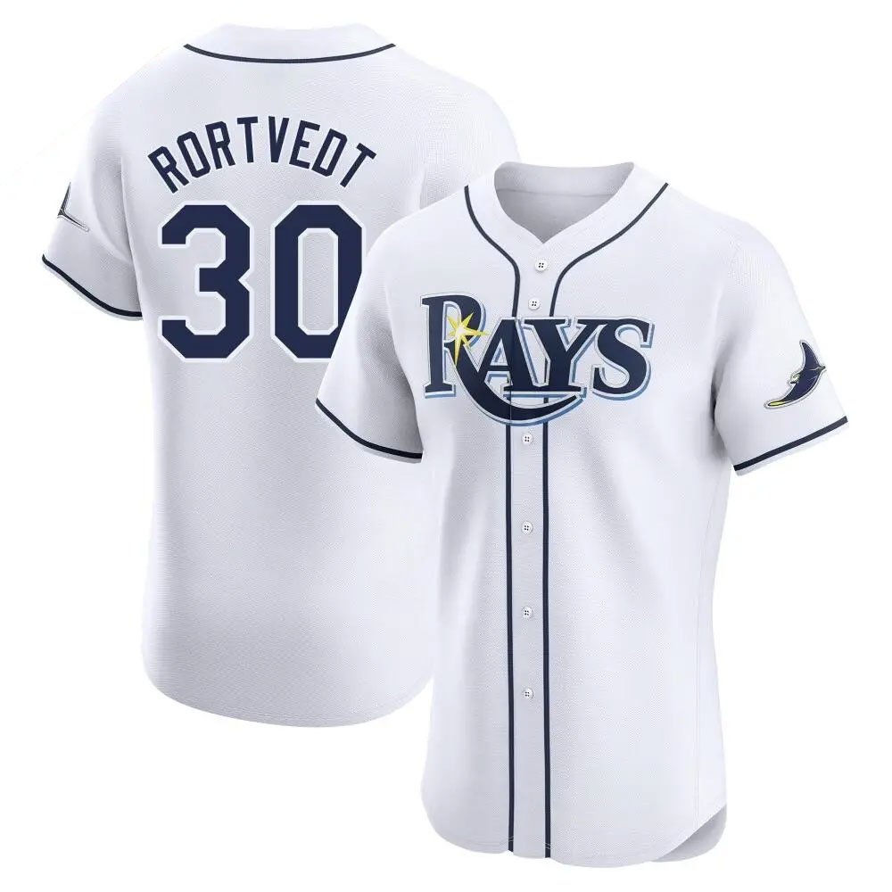 Men's Tampa Bay Rays #30 Ben Rortvedt White Home Elite Player Jersey Men's Tampa Bay Rays #30 Ben Rortvedt White Home Elite Player Jersey