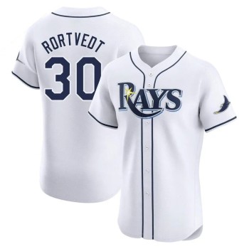 Men's Tampa Bay Rays #30 Ben Rortvedt White Home Elite Player Jersey Men's Tampa Bay Rays #30 Ben Rortvedt White Home Elite Player Jersey