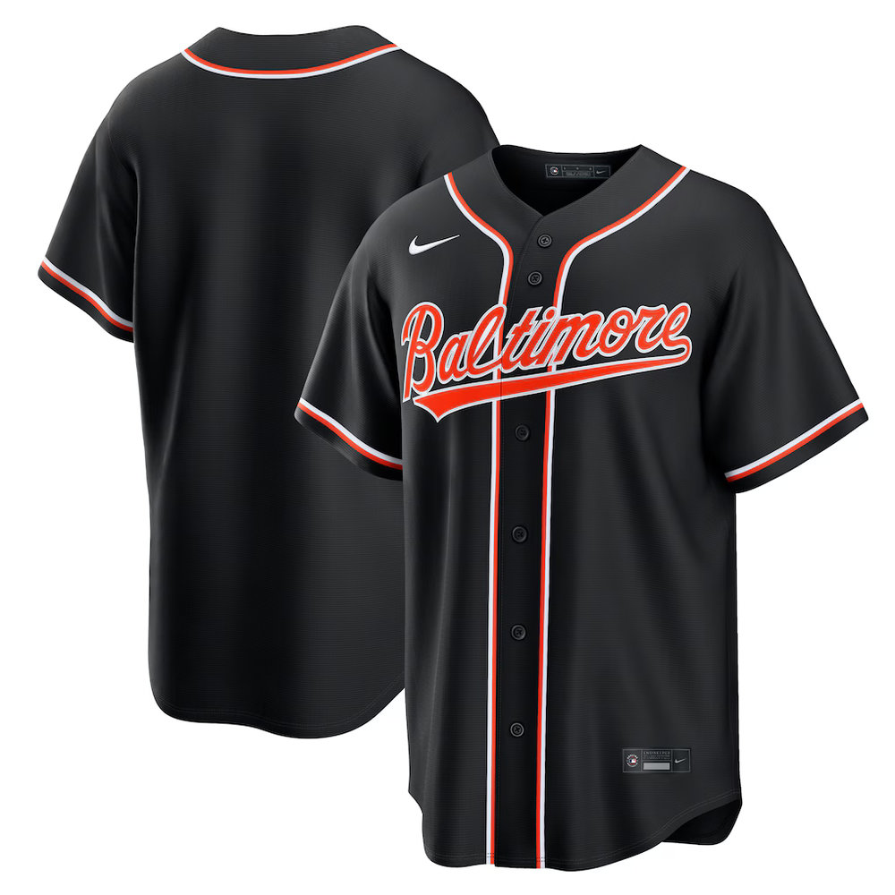 Men's Baltimore Orioles Fashion Replica Black Out Jersey Men's Baltimore Orioles Fashion Replica Black Out Jersey