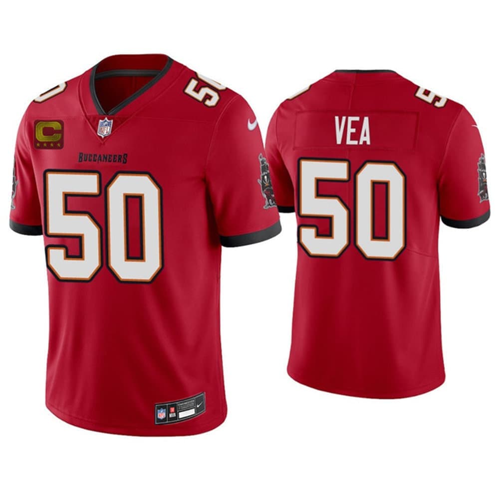 Men's Tampa Bay Buccaneers #50 Vita Vea Red 2026 With 4-Star C Patch Vapor Limited Jersey Men's Tampa Bay Buccaneers #50 Vita Vea Red 2026 With 4-Star C Patch Vapor Limited Jersey
