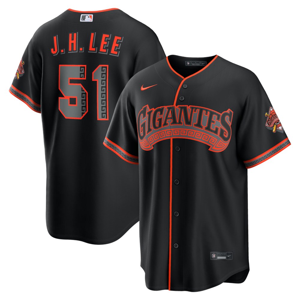 Men's San Francisco Giants #51 Jung Hoo Lee Nike Black Alternate Stadium Jersey Men's San Francisco Giants #51 Jung Hoo Lee Nike Black Alternate Stadium Jersey