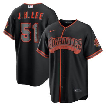 Men's San Francisco Giants #51 Jung Hoo Lee Nike Black Alternate Stadium Jersey Men's San Francisco Giants #51 Jung Hoo Lee Nike Black Alternate Stadium Jersey