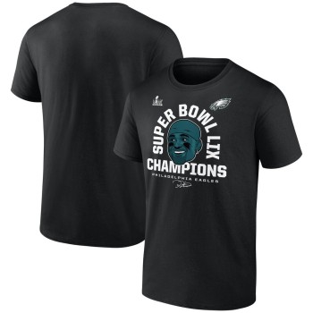 Men's Philadelphia Eagles #1 Jalen Hurts Black Super Bowl LIX Champions T-Shirt Men's Philadelphia Eagles #1 Jalen Hurts Black Super Bowl LIX Champions T-Shirt