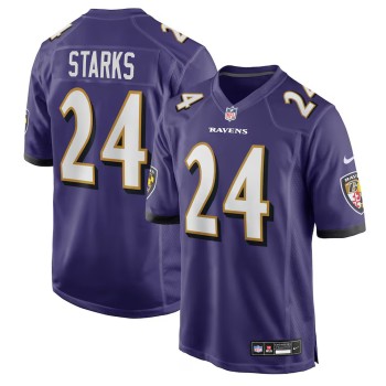 Men's Baltimore Ravens #24 Malaki Starks Nike Purple 2025 NFL Draft First Round Pick Game Jersey Men's Baltimore Ravens #24 Malaki Starks Nike Purple 2025 NFL Draft First Round Pick Game Jersey