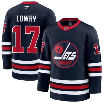 Men's Winnipeg Jets #17 Adam Lowry Navy Alternate Premium Jersey Men's Winnipeg Jets #17 Adam Lowry Navy Alternate Premium Jersey