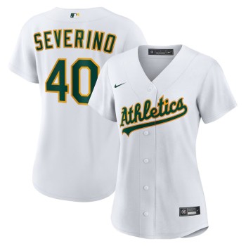 Women's Oakland Athletics #40 Luis Severino White Home Replica Jersey