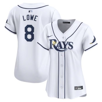Women's Tampa Bay Rays #8 Brandon Lowe White Home Limited Player Jersey Women's Tampa Bay Rays #8 Brandon Lowe White Home Limited Player Jersey