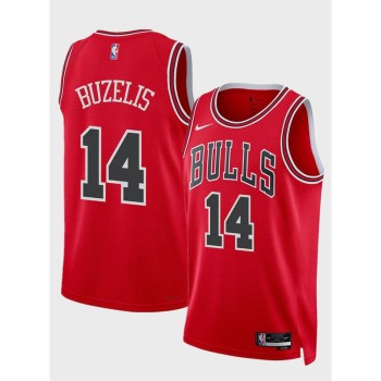 Men's Chicago Bulls #14 Matas Buzelis Red 2024 Draft Icon Edition Stitched Basketball Jersey Men's Chicago Bulls #14 Matas Buzelis Red 2024 Draft Icon Edition Stitched Basketball Jersey