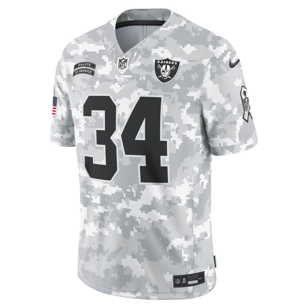 Men's Las Vegas Raiders Bo Jackson Arctic Camo 2024 Salute to Service Retired Player Limited Jersey
