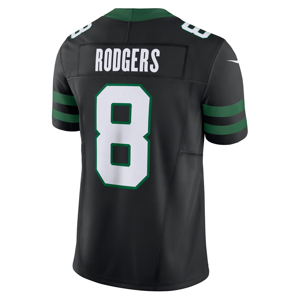 Men's New York Jets Aaron Rodgers Legacy Black Alternate Vapor F.U.S.E. Limited Jersey Men's New York Jets Aaron Rodgers Legacy Black Alternate Vapor F.U.S.E. Limited Jersey