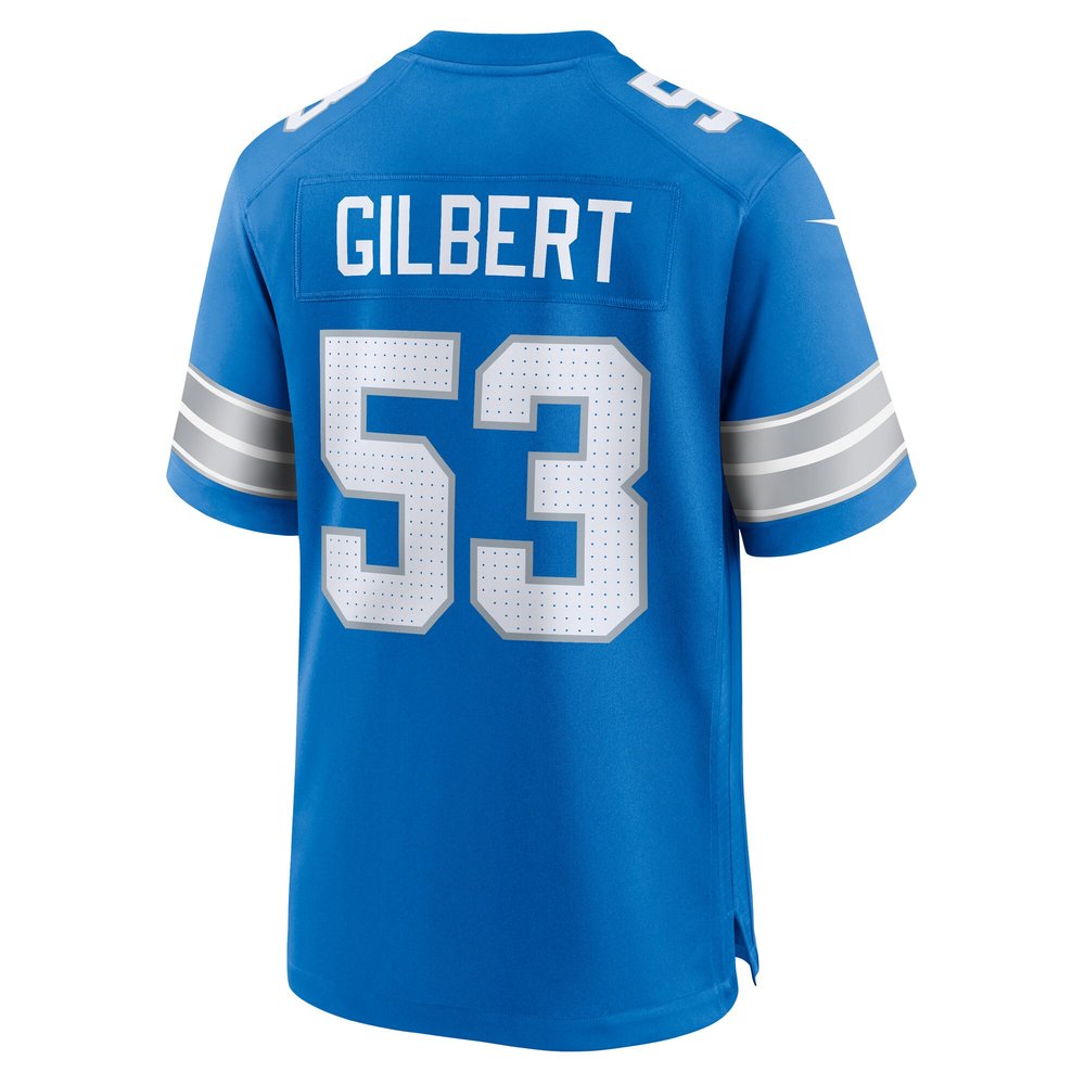 Men's Detroit Lions DaRon Gilbert  Blue Game Jersey