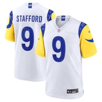 Men's Los Angeles Rams #9 Matthew Stafford White Game Player Jersey Men's Los Angeles Rams #9 Matthew Stafford White Game Player Jersey