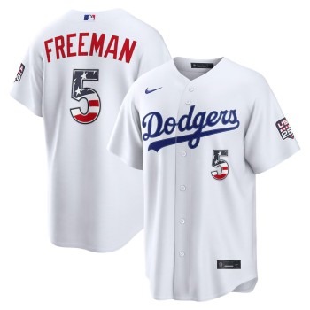 Men's Los Angeles Dodgers #5 Freddie Freeman Nike White USA 250 Fourth of July Home Stadium Jersey Men's Los Angeles Dodgers #5 Freddie Freeman Nike White USA 250 Fourth of July Home Stadium Jersey