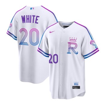Youth Kansas City Royals #20 Frank White White 2026 City Connect Stitched Jersey Youth Kansas City Royals #20 Frank White White 2026 City Connect Stitched Jersey