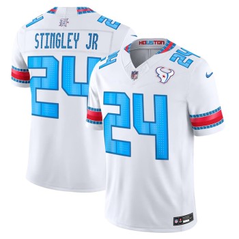 Men's Houston Texans #24 Derek Stingley Jr. White 2026 Rivalries Collection Vapor F.U.S.E. Limited Jersey
