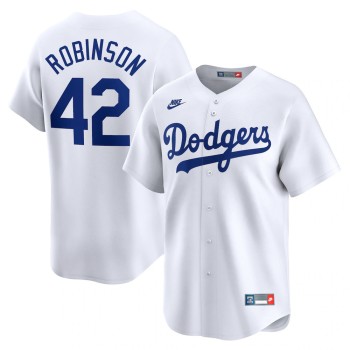Men's Brooklyn Dodgers #42 Jackie Robinson Nike White Throwback Cooperstown Collection Limited Jersey Men's Brooklyn Dodgers #42 Jackie Robinson Nike White Throwback Cooperstown Collection Limited Jersey