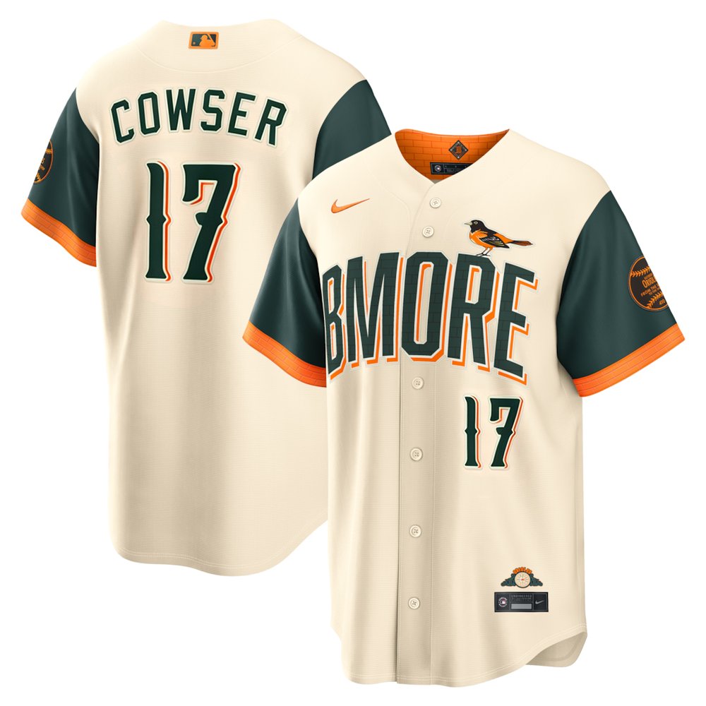 Men's Baltimore Orioles #17 Colton Cowser Nike Natural 2026 City Connect Stadium Jersey Men's Baltimore Orioles #17 Colton Cowser Nike Natural 2026 City Connect Stadium Jersey