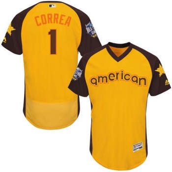 Astros #1 Carlos Correa Gold Flexbase Authentic Collection 2016 All-Star American League Stitched MLB Jersey Astros #1 Carlos Correa Gold Flexbase Authentic Collection 2016 All-Star American League Stitched MLB Jersey