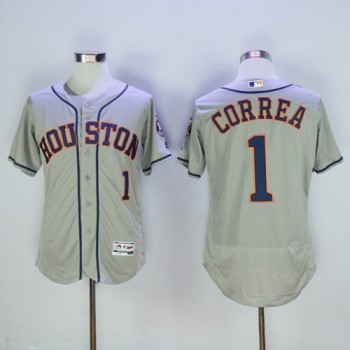 Astros #1 Carlos Correa Grey Flexbase Authentic Collection Stitched MLB Jersey Astros #1 Carlos Correa Grey Flexbase Authentic Collection Stitched MLB Jersey