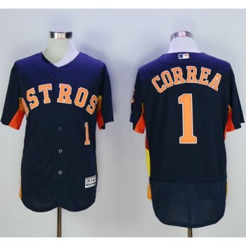Astros #1 Carlos Correa Navy Blue Flexbase Authentic Collection Stitched MLB Jersey