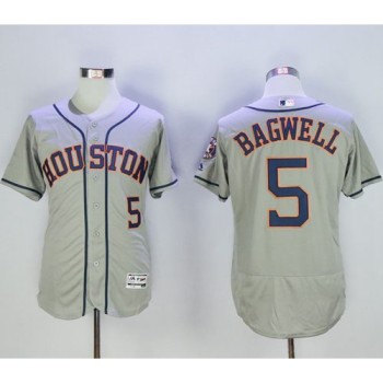 Astros #5 Jeff Bagwell Grey Flexbase Authentic Collection Stitched MLB Jersey Astros #5 Jeff Bagwell Grey Flexbase Authentic Collection Stitched MLB Jersey