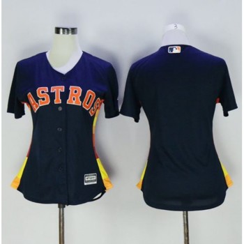 Astros Blank Navy Blue Women's Alternate Stitched MLB Jersey Astros Blank Navy Blue Women's Alternate Stitched MLB Jersey