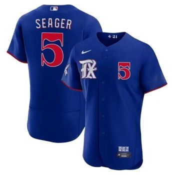Men's Texas Rangers #5 Corey Seager Royal 2023 City Connect Flex Base Stitched Baseball Jersey Men's Texas Rangers #5 Corey Seager Royal 2023 City Connect Flex Base Stitched Baseball Jersey