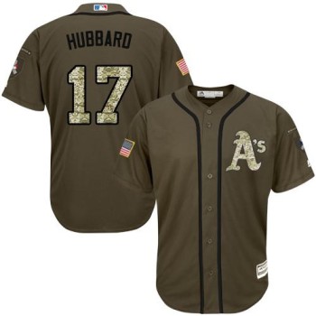 Athletics #17 Glenn Hubbard Green Salute to Service Stitched MLB Jersey Athletics #17 Glenn Hubbard Green Salute to Service Stitched MLB Jersey
