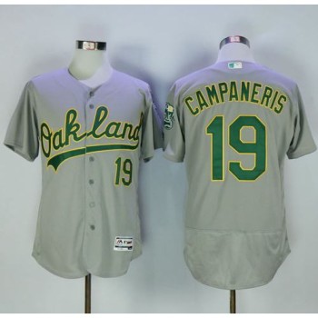 Athletics #19 Bert Campaneris Grey Flexbase Authentic Collection Stitched MLB Jersey Athletics #19 Bert Campaneris Grey Flexbase Authentic Collection Stitched MLB Jersey