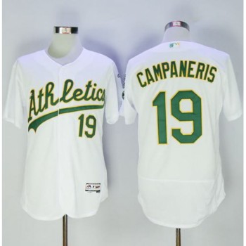 Athletics #19 Bert Campaneris White Flexbase Authentic Collection Stitched MLB Jersey Athletics #19 Bert Campaneris White Flexbase Authentic Collection Stitched MLB Jersey