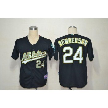 Athletics #24 Rickey Henderson Black Cool Base Stitched MLB Jersey Athletics #24 Rickey Henderson Black Cool Base Stitched MLB Jersey