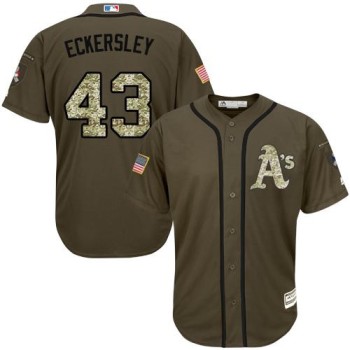 Athletics #43 Dennis Eckersley Green Salute to Service Stitched MLB Jersey Athletics #43 Dennis Eckersley Green Salute to Service Stitched MLB Jersey