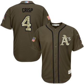 Athletics #4 Coco Crisp Green Salute to Service Stitched Youth MLB Jersey Athletics #4 Coco Crisp Green Salute to Service Stitched Youth MLB Jersey