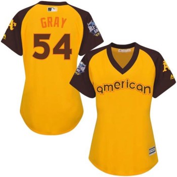 Athletics #54 Sonny Gray Gold 2016 All-Star American League Women's Stitched MLB Jersey Athletics #54 Sonny Gray Gold 2016 All-Star American League Women's Stitched MLB Jersey