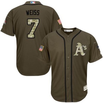Athletics #7 Walt Weiss Green Salute to Service Stitched MLB Jersey Athletics #7 Walt Weiss Green Salute to Service Stitched MLB Jersey