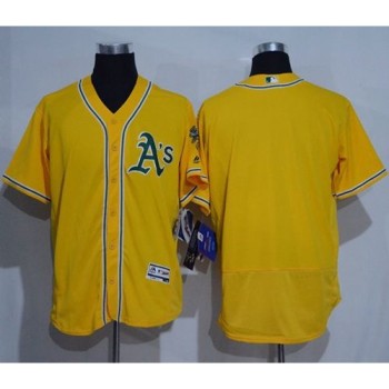 Athletics Blank Gold Flexbase Authentic Collection Stitched MLB Jersey Athletics Blank Gold Flexbase Authentic Collection Stitched MLB Jersey