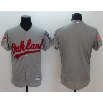 Athletics Blank Grey Fashion Stars & Stripes Flexbase Authentic Stitched MLB Jersey Athletics Blank Grey Fashion Stars & Stripes Flexbase Authentic Stitched MLB Jersey