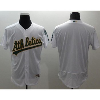 Athletics Blank White Flexbase Authentic Collection Stitched MLB Jersey Athletics Blank White Flexbase Authentic Collection Stitched MLB Jersey