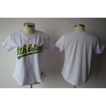 Athletics Blank White Women's Fashion Stitched MLB Jersey Athletics Blank White Women's Fashion Stitched MLB Jersey