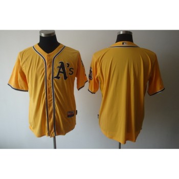 Athletics Blank Yellow Cool Base Stitched MLB Jersey Athletics Blank Yellow Cool Base Stitched MLB Jersey