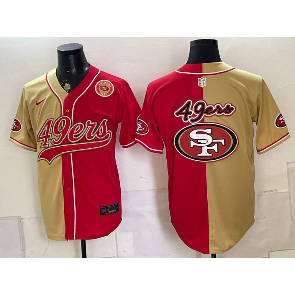 Youth San Francisco 49ers Red Split Cool Base Stitched Baseball Jersey